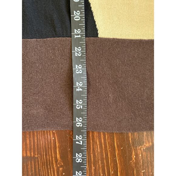 Lagenlook Spring Mercer Cowl Neck Sweater S Brown Tan Orange Color Blocked - Picture 10 of 11